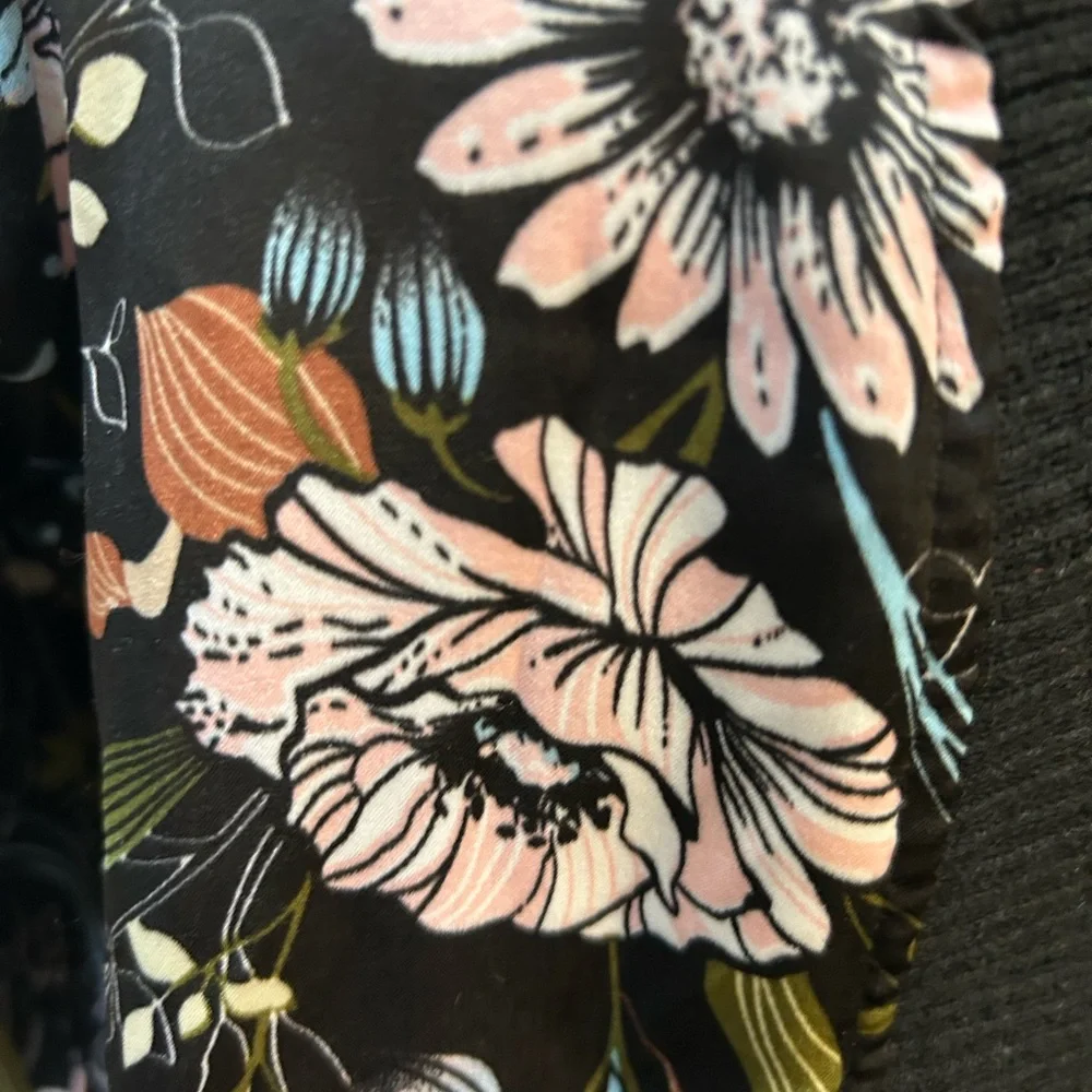 NorthStyle Black‎ Floral Women's Open Front Jacket